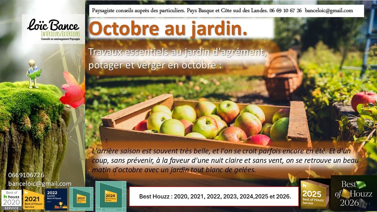 Octobre 2026 au jardin Paysagiste Anglet